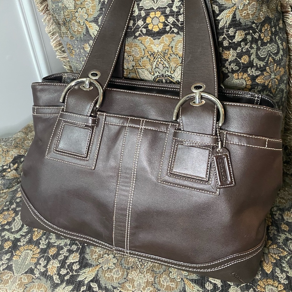 COACH - Brown leather satchel purse